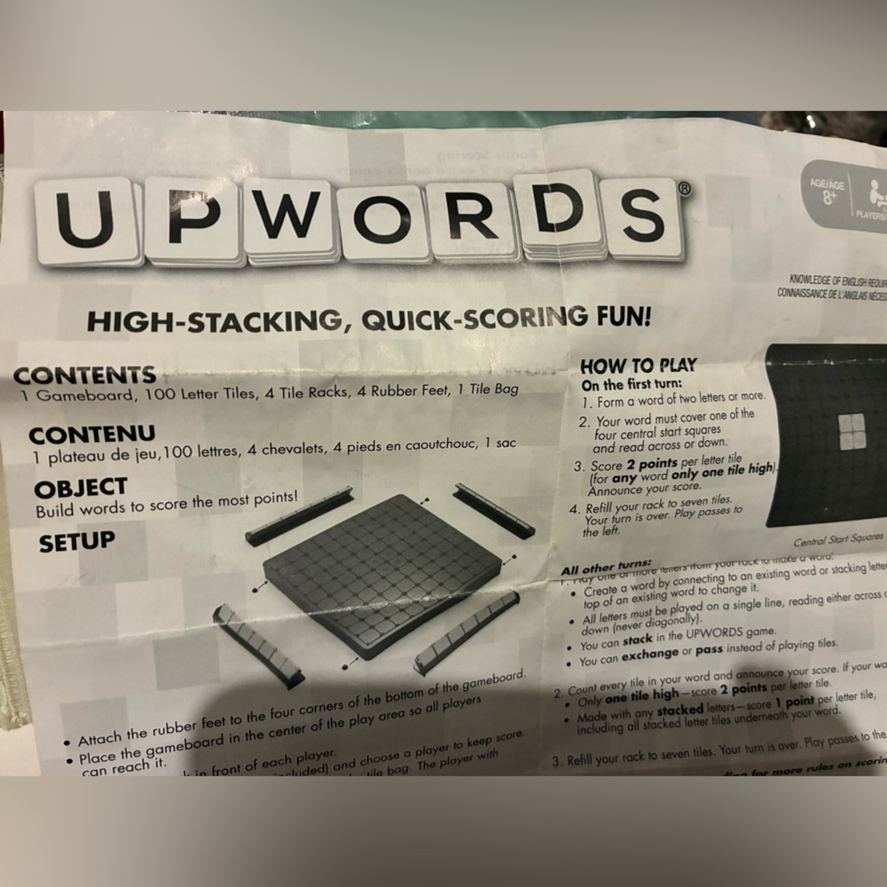 UPWORDS - Complete Game Set With Instructions - Picture 3 of 8